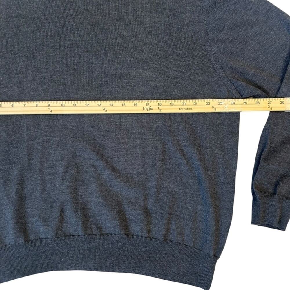 John Nordstrom Men’s XL Extra Fine Merino Wool Mock Neck Sweater Charcoal Gray - Picture 7 of 8